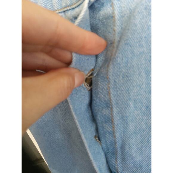 $Forever 21 denim Micro mini skirt Size 4 Chambray Button up vintage light wash - Picture 3 of 6